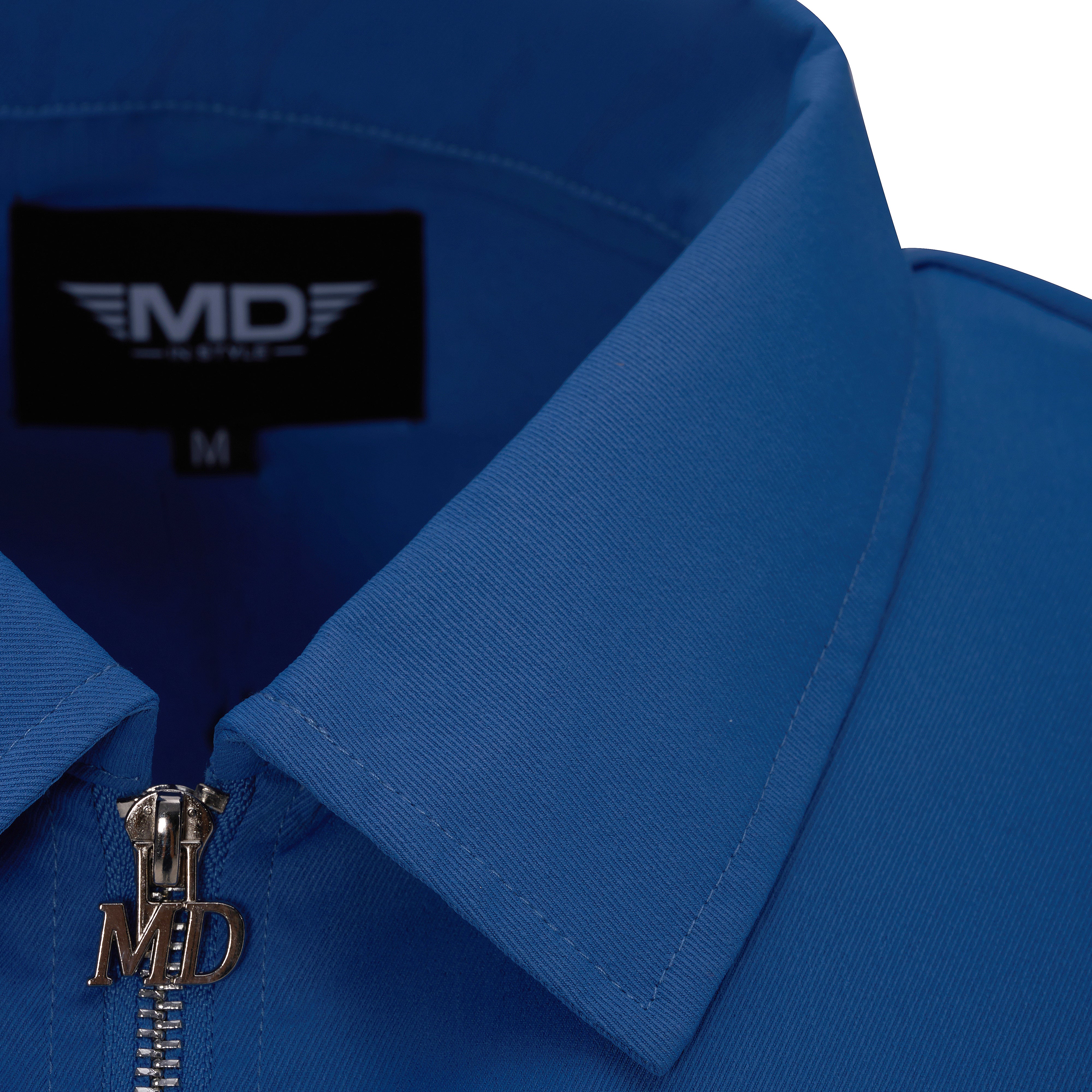 Blue Rhinestone Zip-Up Shirt